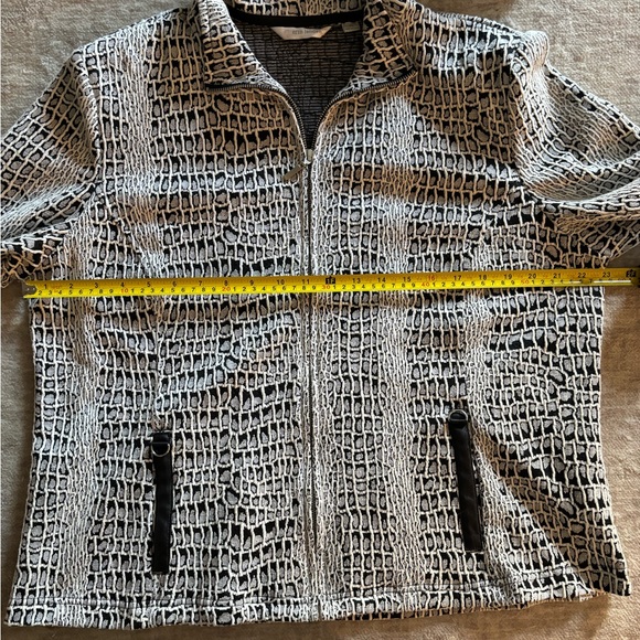 ERIN LONDON Lightweight Zip Up Jacket Cardigan Semi Snakeskin Pattern - Size XL - Picture 8 of 12